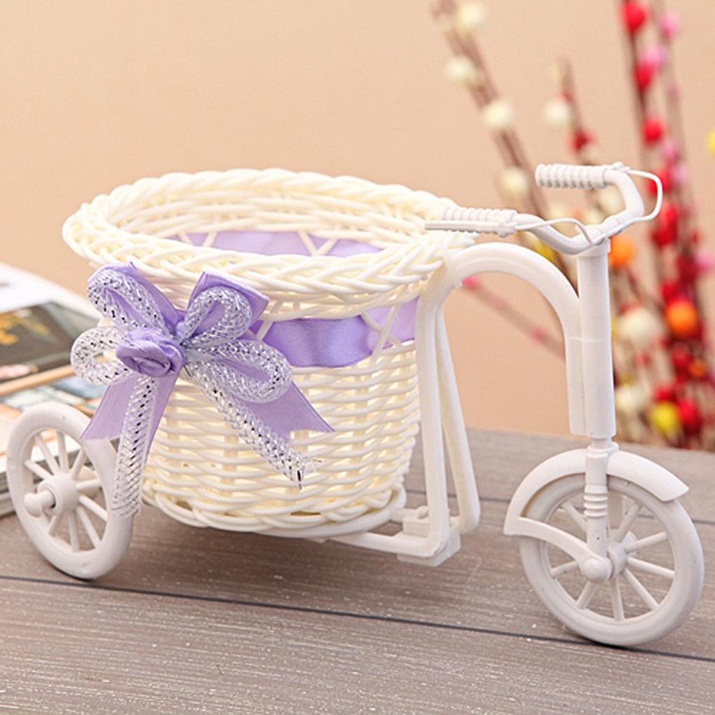 Giỏ Hoa Đan Mây Hình Xe Đạp Độc Đáo Trang Trí Nhà Cửa