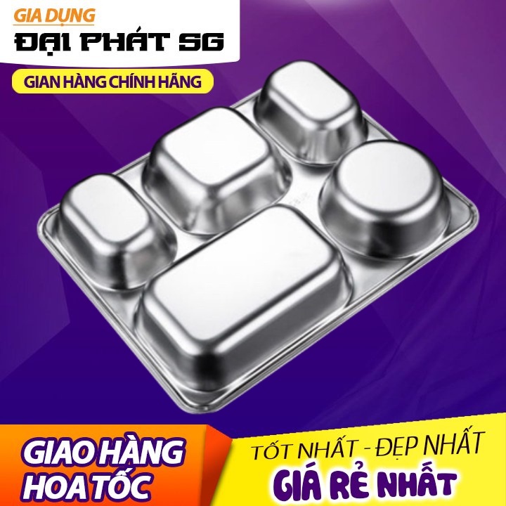 Khay Cơm Inox 5 Ngăn Cho Người Lớn Gia Dụng Đại PhátSG