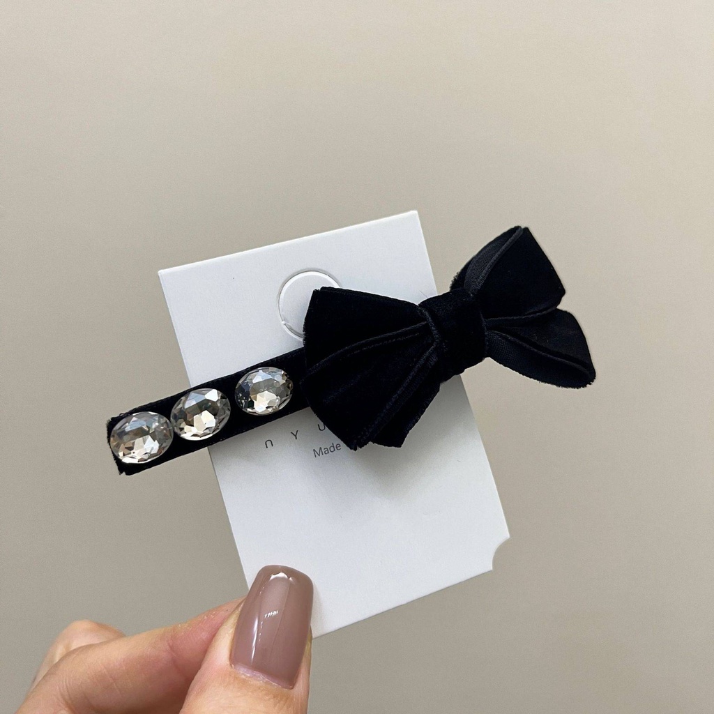 Kẹp Tóc Hình Nơ Đính Đá Phong Cách Thời Trang Nhật Hàn