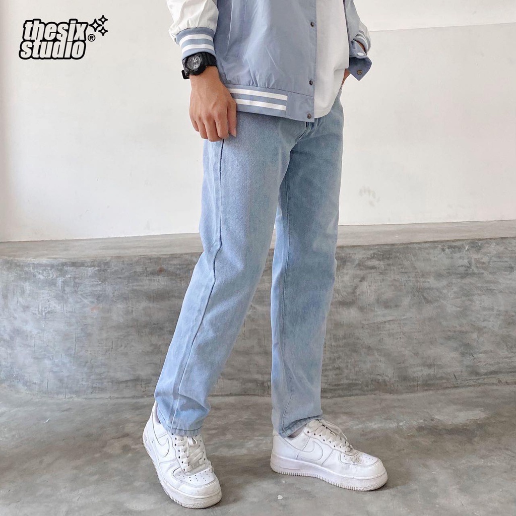 Quần jean nam unisex ống rộng Quần jean baggy nam Thesix Studio