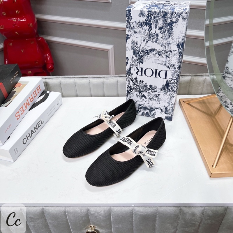 Giầy Bệt Nơ Dior Gân Full Size 35-39  -  By Anh Dinh Phuong