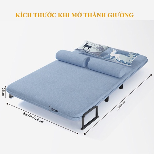 Sofa Giường Gấp Gọn, Ghế Sofa Bed Đa Năng, Ghế Gấp 2 Trong 1, Điều Chỉnh 5 Mức Tựa Lưng Khác Nhau, Tặng kèm 2 gối 300k | BigBuy360 - bigbuy360.vn