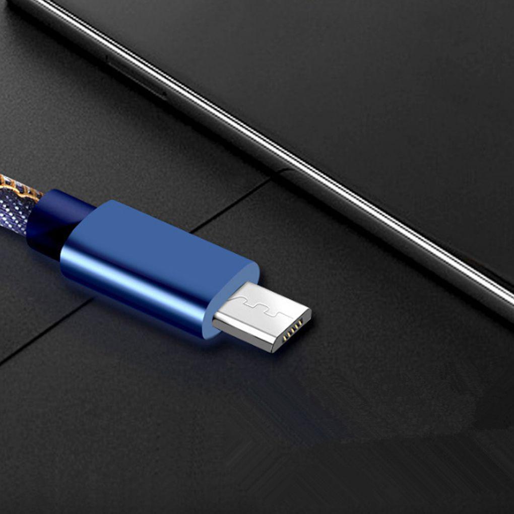 Dây Cáp Sạc Truyền Dữ Liệu Đầu Usb Type-C Dây Denim Dài 1M Dành Cho Điện Thoại Android