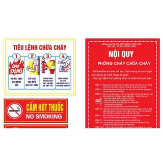Nội quy, tiêu lệnh chữa cháy, cấp thuốc, cấp lửa
