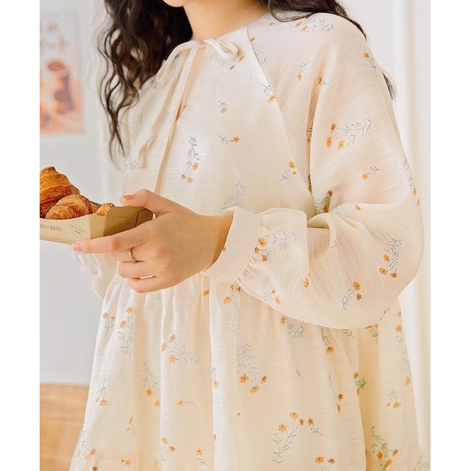 Váy babydoll hoa nhí nhiều tầng nakedbyv size S