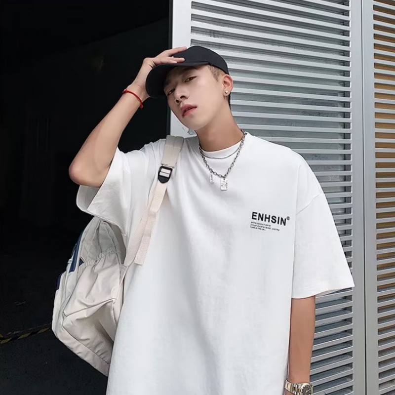 Áo Thun Nam Tay Ngắn In Chữ Thời Trang Hàn Quốc