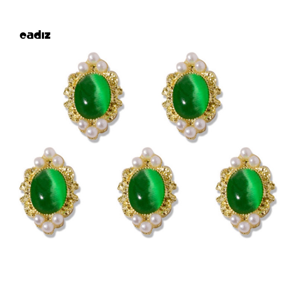 Set 5 Phụ Kiện Đá Mắt Mèo Mini Đính Trang Trí Móng Tay Sáng Tạo