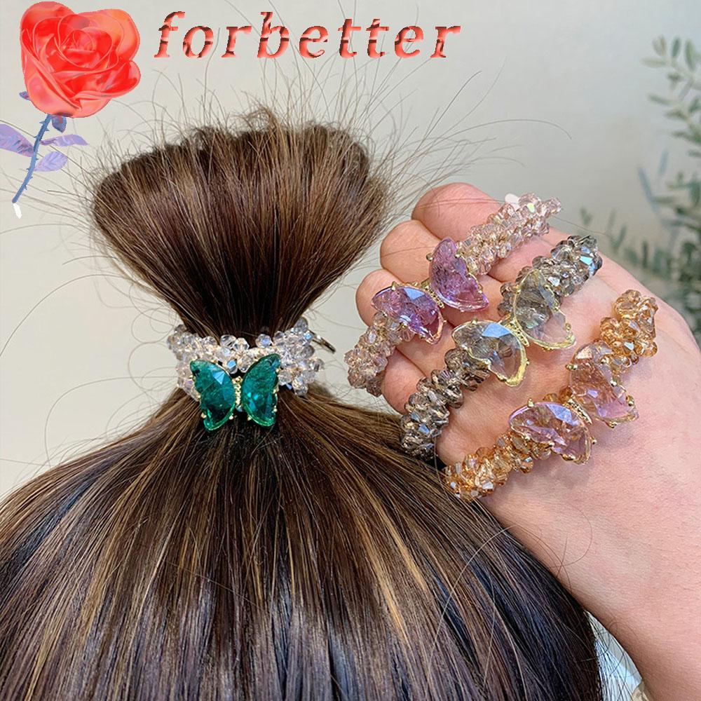 Dây Cột Tóc Co Giãn Thời Trang Thanh Lịch Cho Nữ|Bướm Đơn Giản|Dây Buộc Tóc Đính Hạt / Nhiều Màu