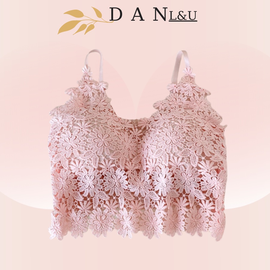 Áo Lót Ngực Họa Tiết Ren Hoa Đệm Mút Nâng Ngực Sexy Quyến Rũ DAN L&amp;U 1802