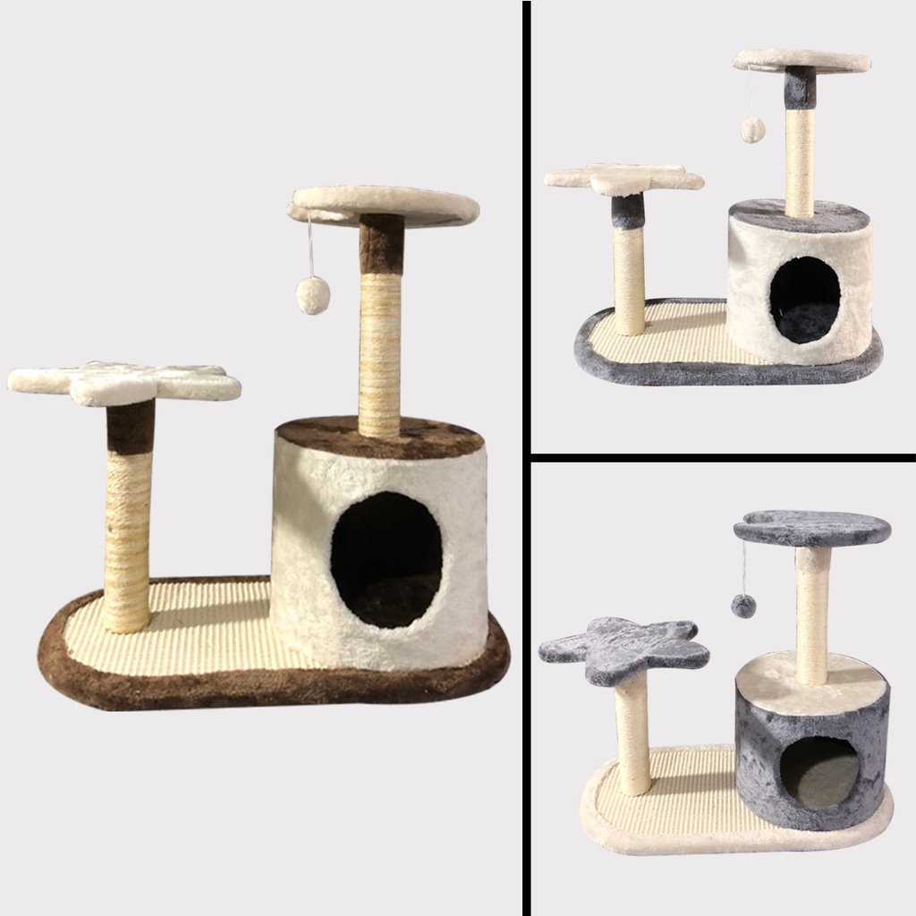 Nhà cây cattree cho mèo có trụ cào kết hợp bàn cào móng hình sao trăng xinh xắn CT00020