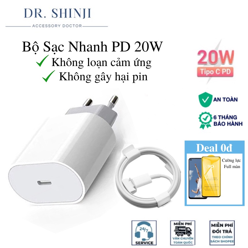 Bộ Sạc Nhanh PD 20W Sạc Nhanh Dành Cho Máy 8>14 (BH 6 Tháng)