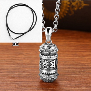 Mặt Dây Chuyền Bạc Hình Mèo May Mắn Phong Cách Shurangama Mantra Độc Đáo Đơn Giản Cho Nam Và Nữ