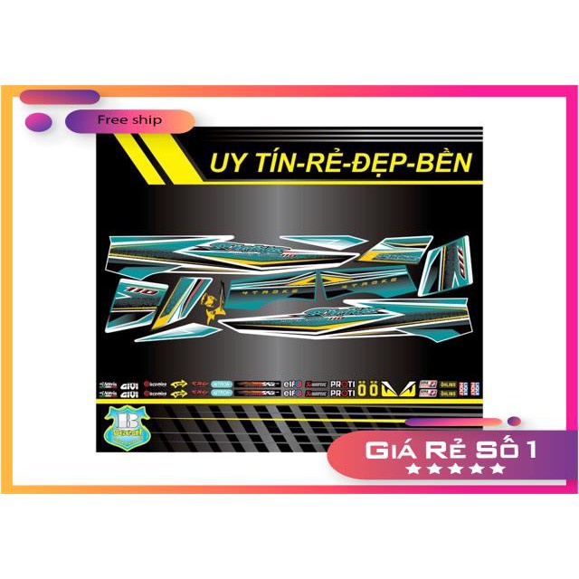 DECAL PVC 5 LỚP CHẤT LƯỢNG CAO Tem rời Sirius V8 nhận đổi màu theo yêu cầu