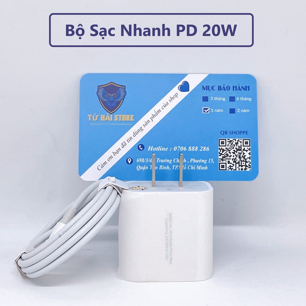 (BH 12 Tháng) Sạc Nhanh PD 20W, Bộ Sạc Nhanh 20W Sử Dụng Công Nghệ Sạc Nhanh PD dành cho máy từ 8>14Prm - TuHaiStore