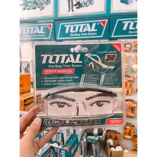 Kính bảo hộ lao động TOTAL TSP301 kính chống giọt bắn Chất liệu Polycarbonate, Hấp thụ 99.9% tia cực tím độc hại
