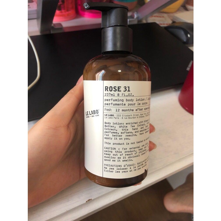 Sữa dưỡng thể Lotion 𝗟𝗘 𝗟𝗔𝗕𝗢 Rose mùi 31 237ml -