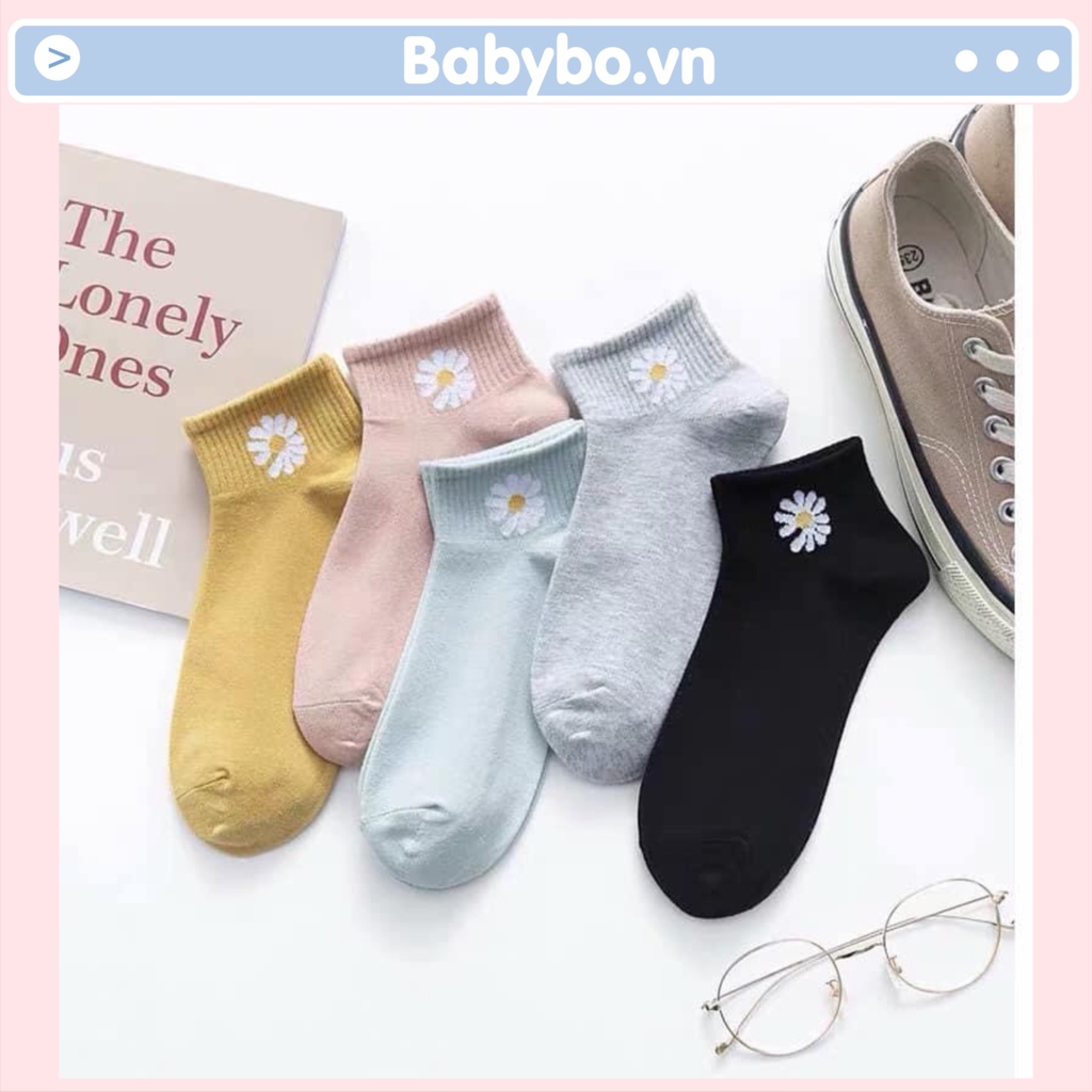 Set 10 đôi tất nữ hoa cúc cổ ngắn phong cách Hàn Quốc