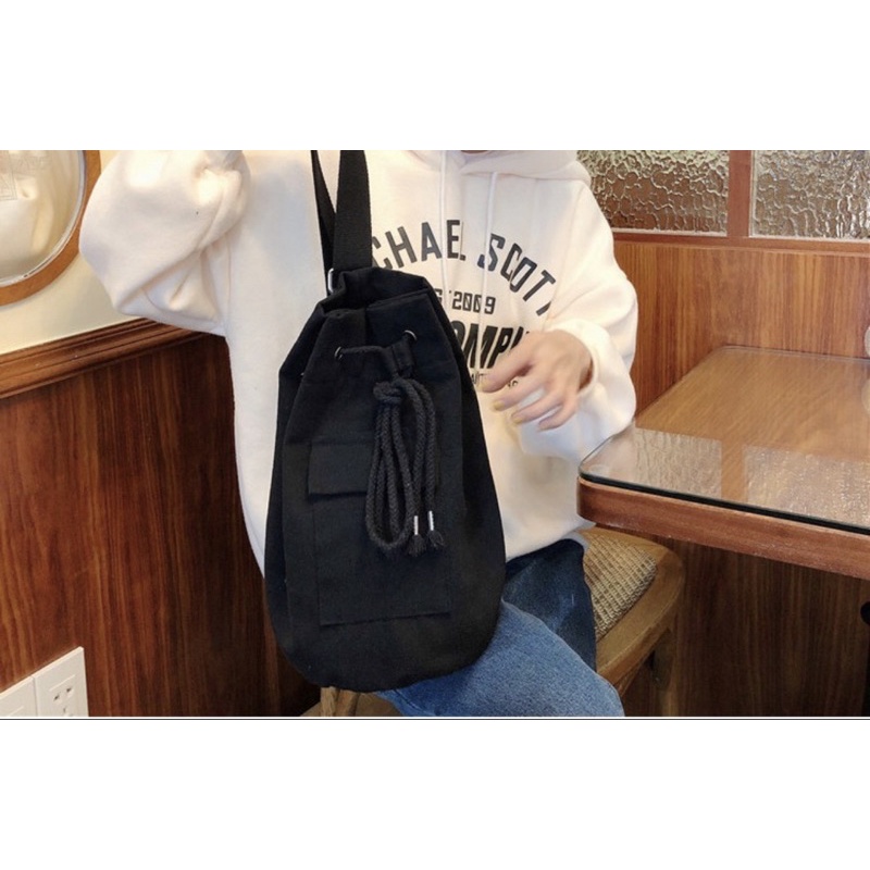 Túi Tote Balo Kiểu Rút Vải Canvas