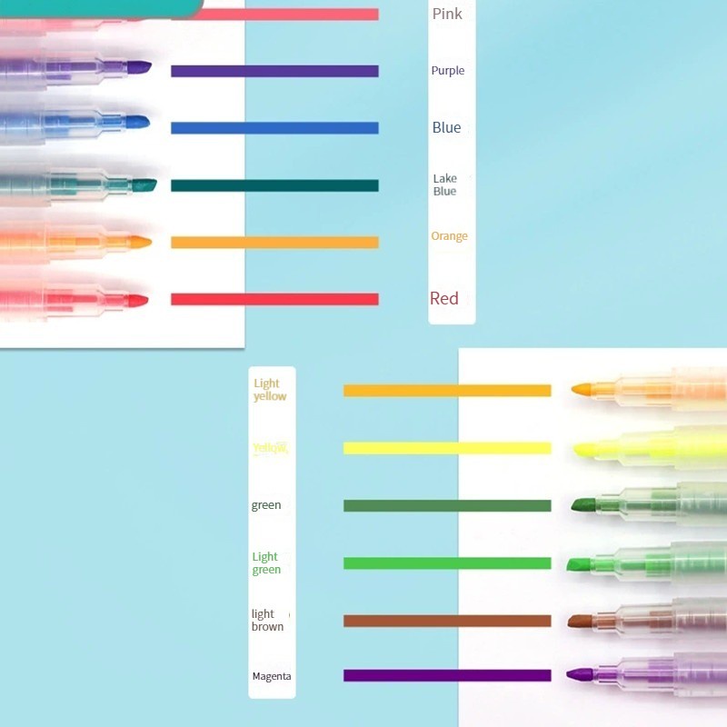 Bút Đánh Dấu Hai Đầu Hai Đầu Nhiều Màu Sắc Dành Cho Học Sinh