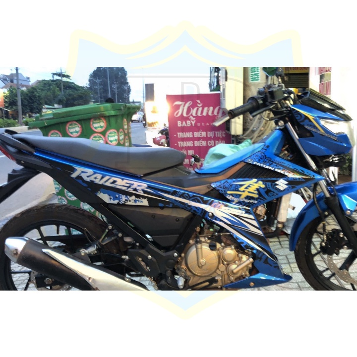 DECAL PVC 5 LỚP CHẤT LƯỢNG CAO Tem rời raider fi hayabusa xanh đen