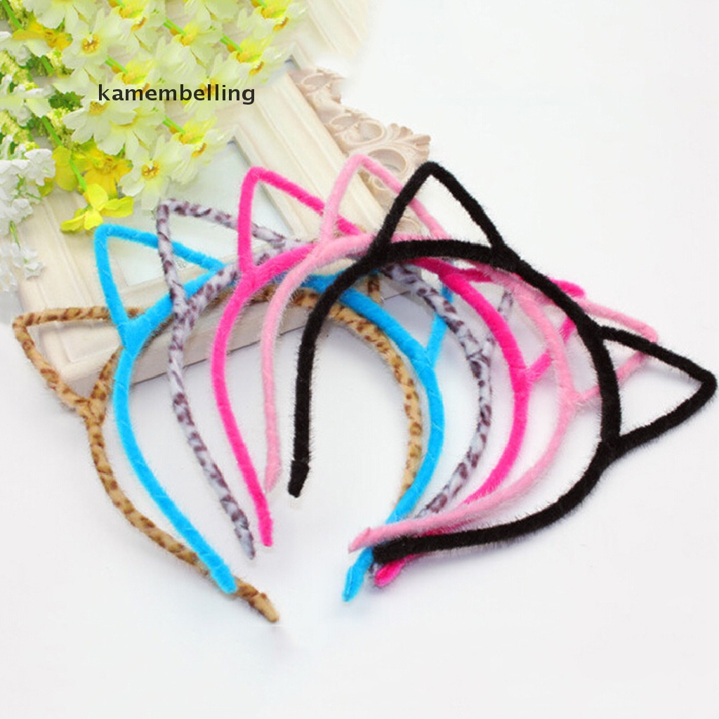 kamembelling Coloful Headwear Cat Ear Hair Band for Girls Women Children Hair Accessories EN