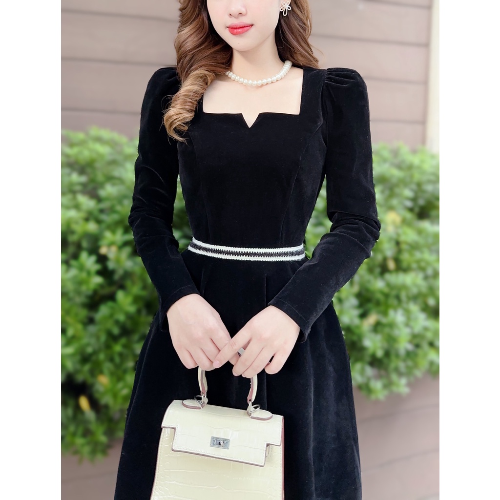 Váy dự tiệc thiết kế dạ mỏng cao cấp siêu sang đi làm dạo phố tôn dáng trẻ trung Tahe V183