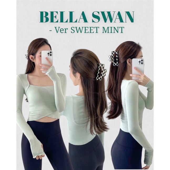 ÁO BELLA SWAN đồ tập gym, pilates, yoga nữ nhẹ nhàng, mềm mịn , thấm hút mồ hôi tốt Chuhee