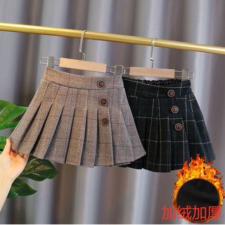 Chân váy xếp ly sọc ca rô thời trang mùa thu xinh xắn cho bé gái