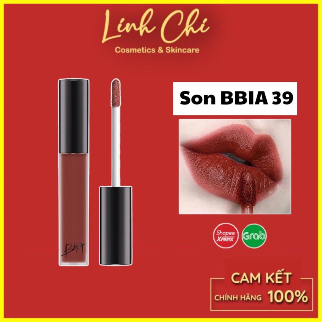 Son Kem Lì Bbia 39 Last Velvet Lip Tint Slcarle Pink - Đỏ Nâu Cacao (Mẫu Mới)