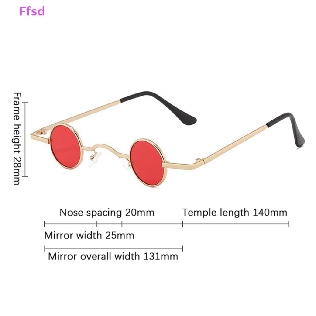 Kính Mát Gọng Tròn Nhỏ Bằng Kim Loại Phong Cách Punk Cổ Điển Thời Trang