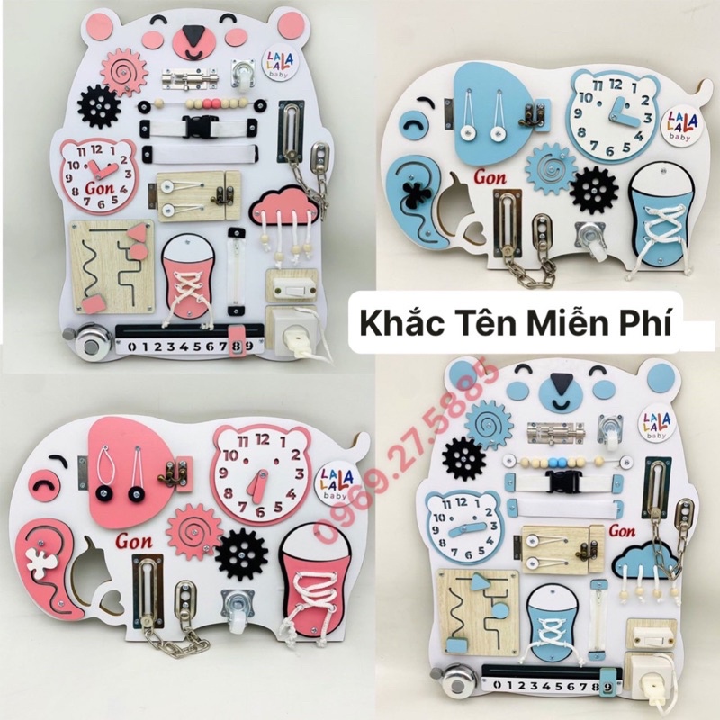 Đồ Chơi Gỗ- Bảng Bận Rộn Busy Board LalaBaby - MG53