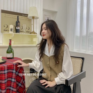 Áo ghi lê hoa cúc chất len mịn🌸