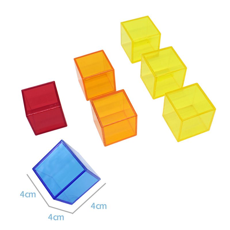 Phụ kiện bàn ánh sáng chấm tròn nhựa mica bộ số bộ chữ cái hình khối toán học