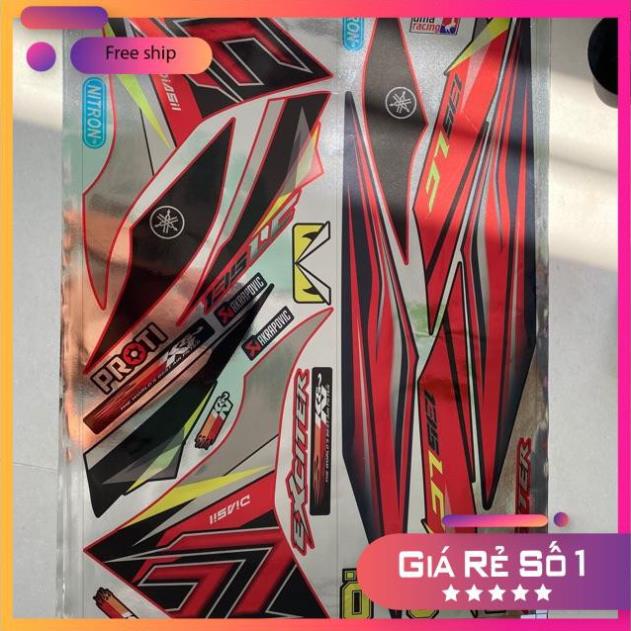 FREE SHIP + QUÀ TẶNG Tem rời xe Exciter 2011 Lc đỏ đen chất liệu Crom cao cấp