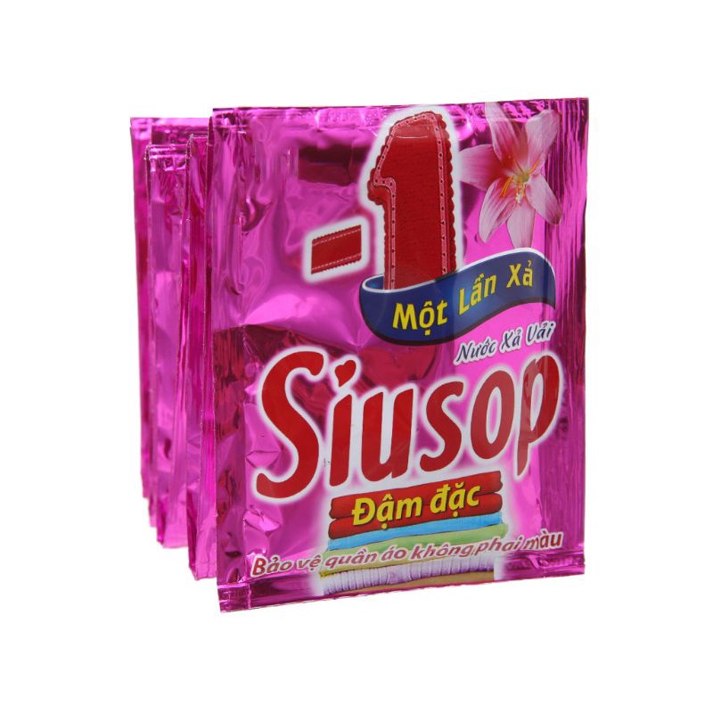 10 gói nước xả vải Siusop một lần xả siêu tiện lợi16g