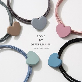 Set 100 dây buộc tóc hình trái tim pastel mix 5 màu