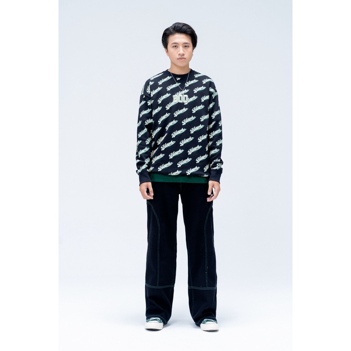 ÁO NỈ KHÔNG MŨ BOO OVERSIZED ESSENTIAL FALL PATTERN HAYHO