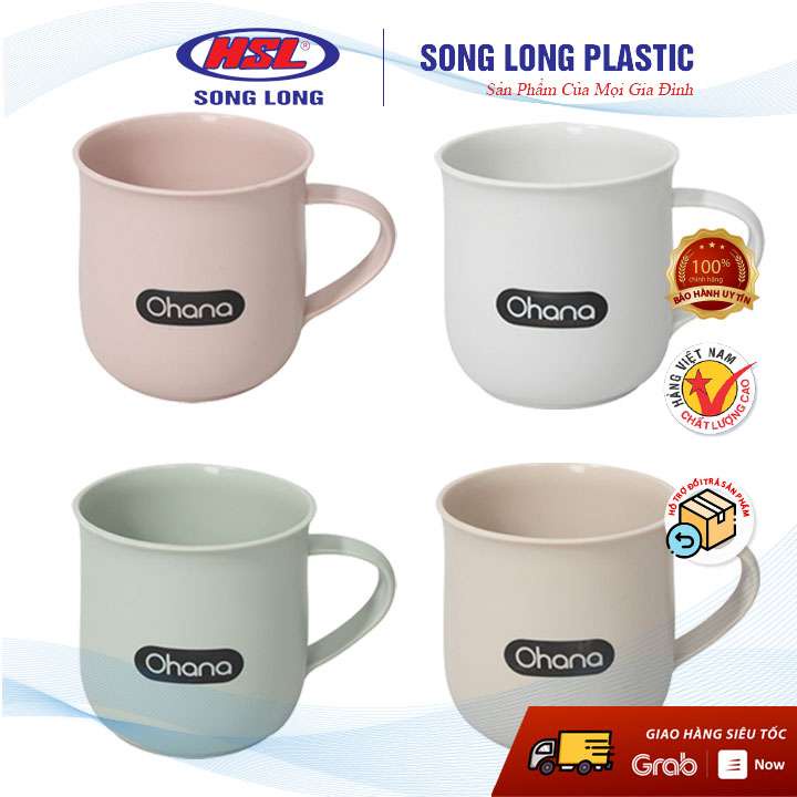 Cốc uống nước nhựa cao cấp Ohana- 3041- màu ngẫu nhiên- Song Long Plastis