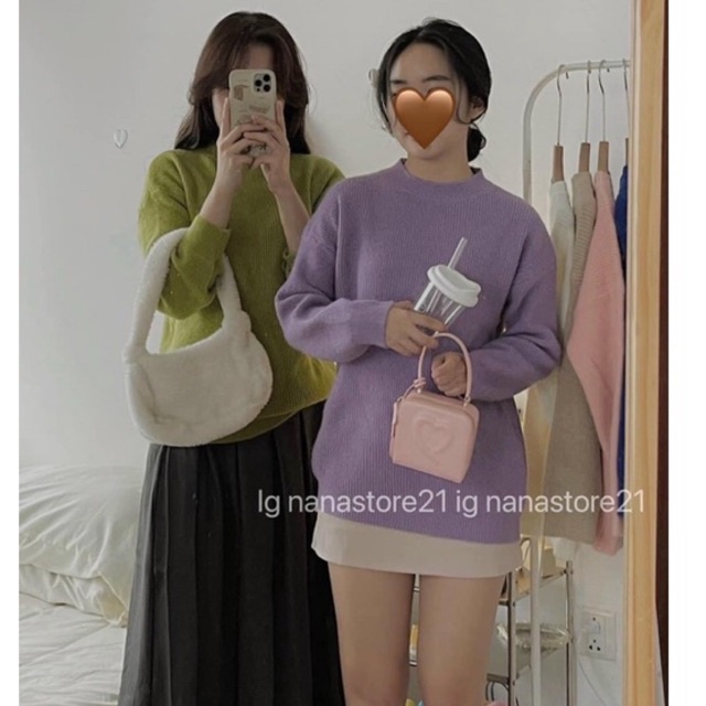 Áo sweater len Quảng Châu xanh cốm siêu đẹp HÌNH THẬT CẬN CHẤT