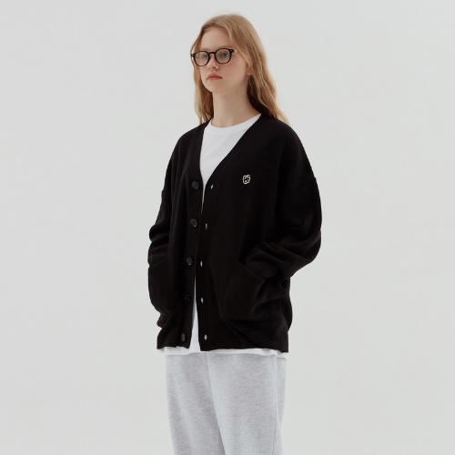 Áo cardigan basic OiOi Rose chính hãng nhiều màu size đại | BASIC PATCH KNIT CARDIGAN