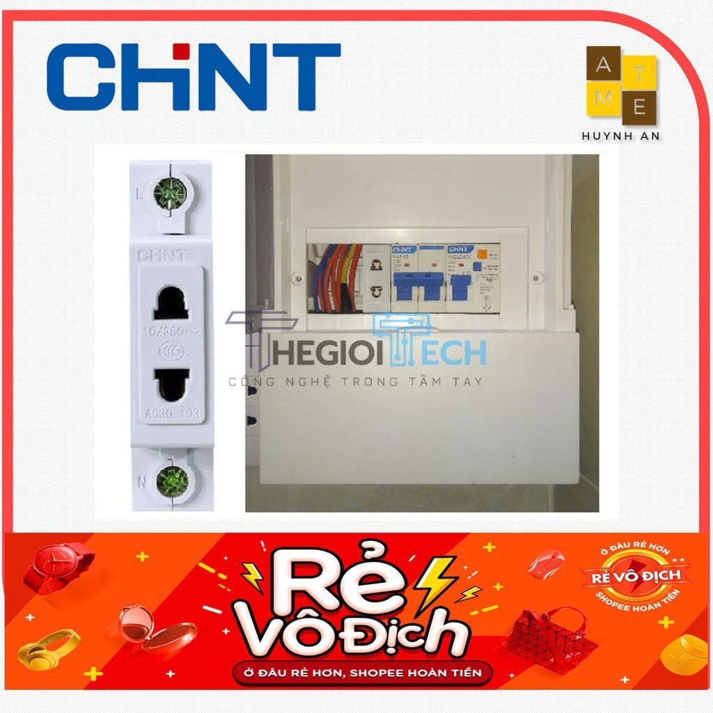 Ổ cắm 2 chấu cài thanh DIN Rail- AC30-103 - Hãng CHINT