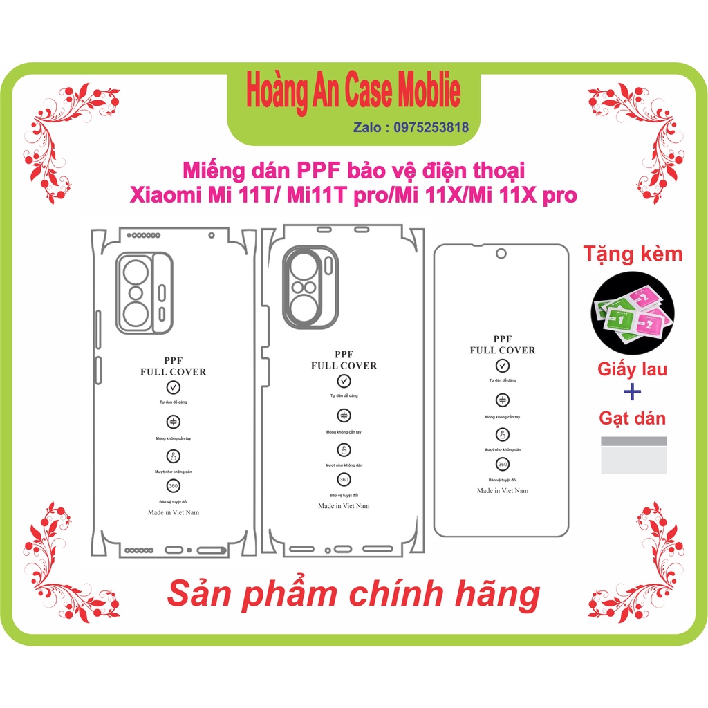 Miếng dán PPF bảo vệ điện thoại Xiaomi Mi 11T/ Mi 11T pro/Mi 11x/Mi11x pro