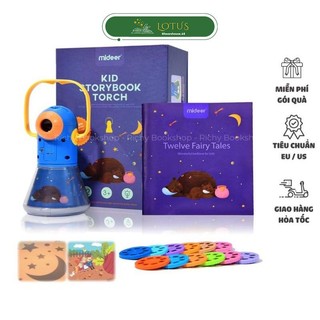 Đèn pin chiếu hình, đèn pin kể 12 chuyện cổ tích kết hợp đèn ngủ mideer kid storybook torch cho bé - lotus