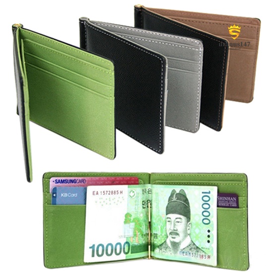 Ur.t Ví Mini Đựng Thẻ Bằng Da Giả Siêu Mỏng Có Kẹp Tiền Thần Kỳ Cho Nam Và Nữ