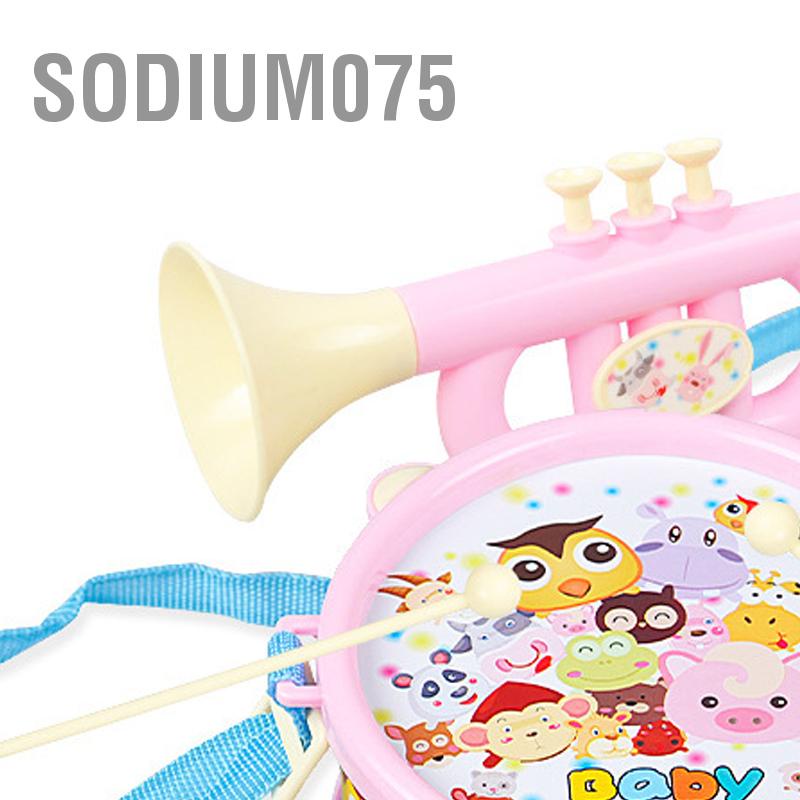 Có thể bán buôn 6 Cái Trẻ Em Trống Bộ Dụng Cụ Giáo Dục Sừng Lục Lạc Nhạc Cho Sodium075 Hàng giao ngay