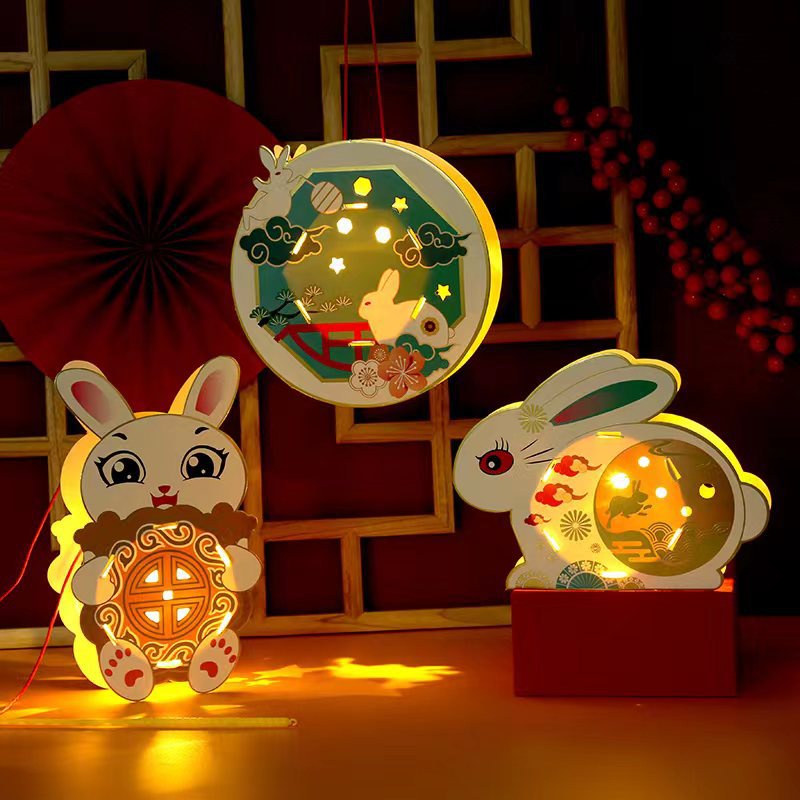 Lồng Đèn Chiếu Hình Thỏ Trang Trí Năm Mới 2023