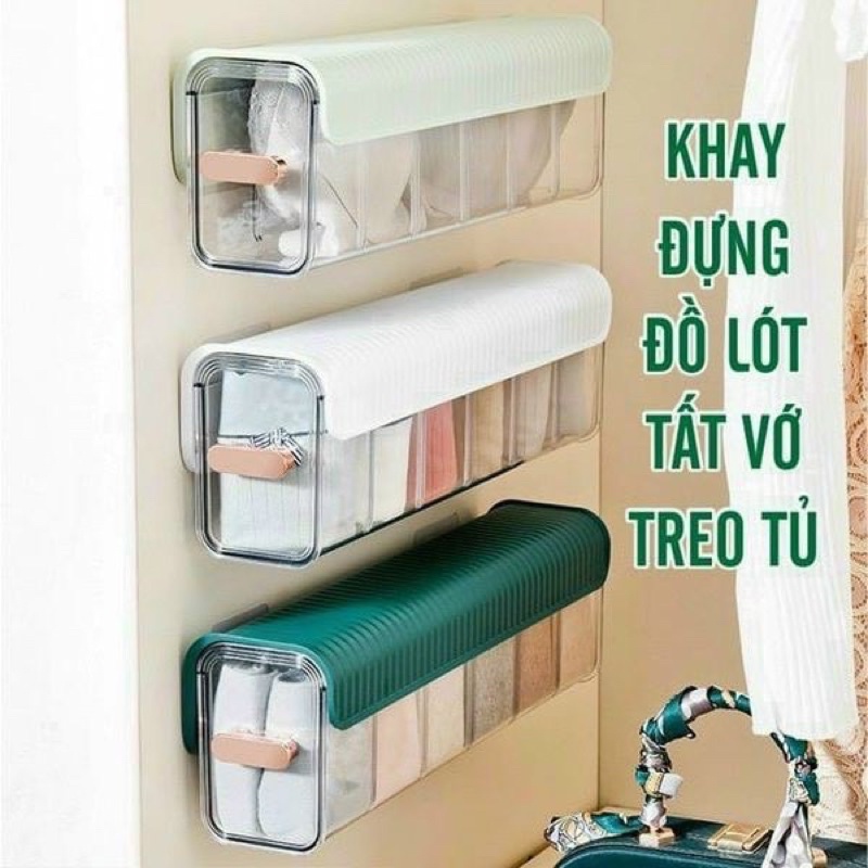 Hộp đựng đồ lót vớ tất treo tủ chia ngăn
