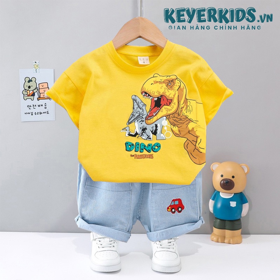 Áo Phông Cộc Tay Bé Trai KEYER KIDS, Chất Liệu Thun Cotton 4 Chiều Mềm , Họa Tiết Siêu Ngầu Dễ Phối Đồ AT50