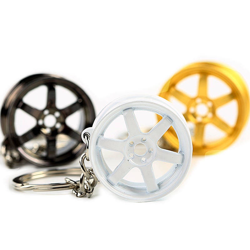 Car Key Ring Modified Rim Rim Wheel Metal Te37 BBS Handbag Pendant Model Toy JDM gl97
