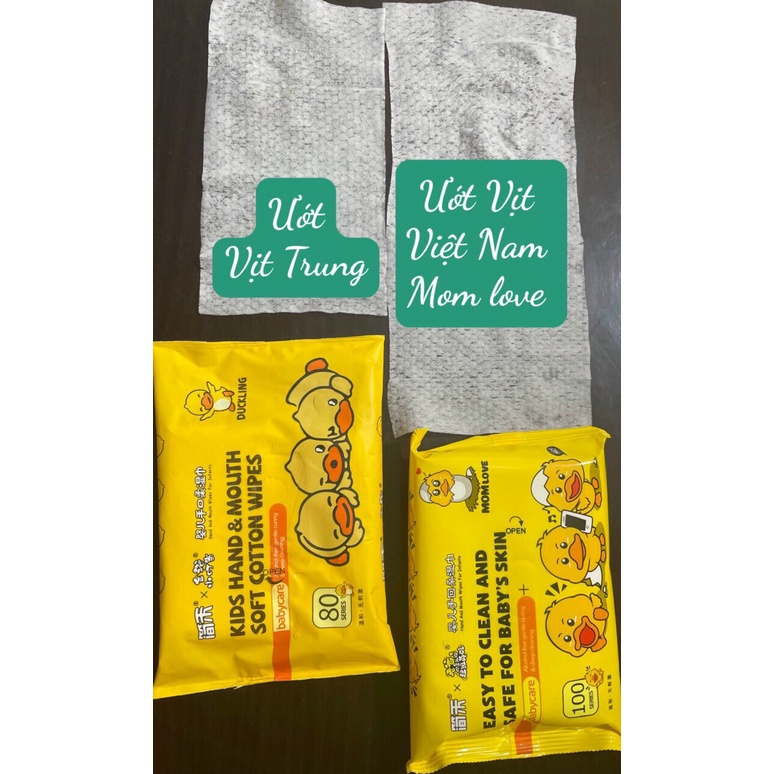 Khăn ướt vịt vàng Tiết KIệm Tiện Lợi An toàn cho bé Thùng 10 Bịch Khăn Ướt Con Vịt